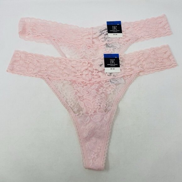 INC International Concepts Womens Lot of 2 XL Lace Thong Underwear Panties 1724 - Picture 2 of 7